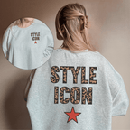 Style Icon Leopard Graphic Sweatshirt – Trendy Statement Crewneck - Poppy & Vine