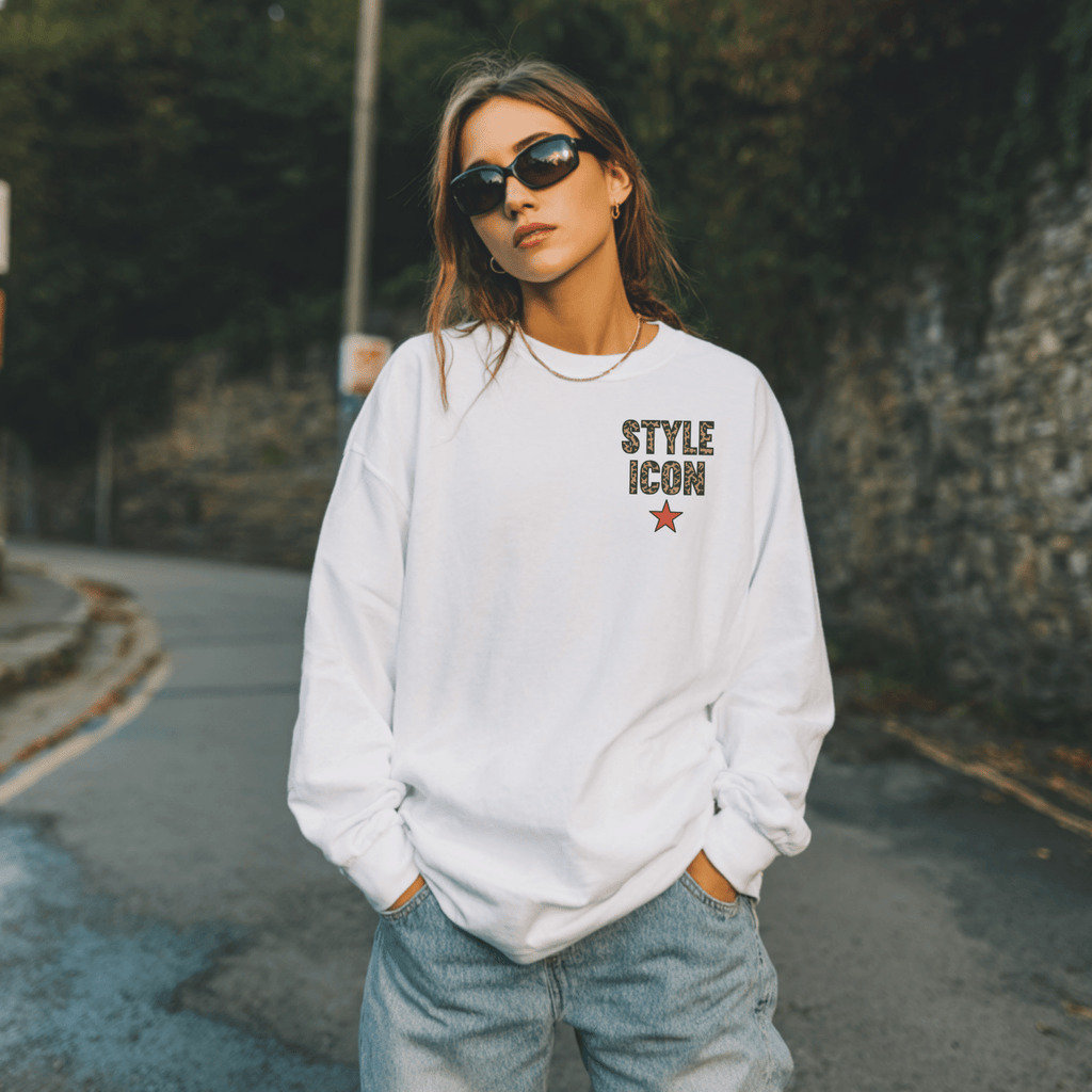 Style Icon Leopard Graphic Sweatshirt – Trendy Statement Crewneck - Poppy & Vine