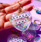 Super Cunt Glitter Moon Keychain - Poppy & Vine
