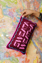 Sweata Weatha Needlepoint Pillow - Poppy & Vine