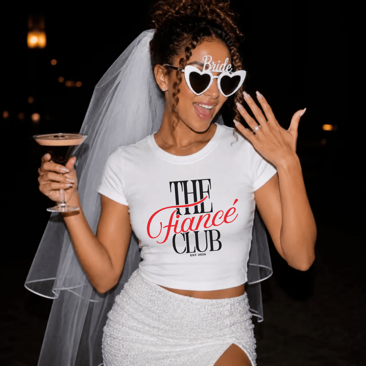 The Fiancé Club Est. 2026 Bride Baby Tee – Engagement & Bachelorette Shirt - Poppy & Vine