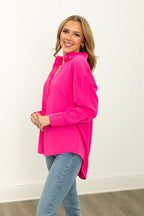 The Kathryn Button-Up, Hot Pink - Poppy & Vine