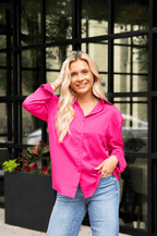 The Kathryn Button-Up, Hot Pink - Poppy & Vine