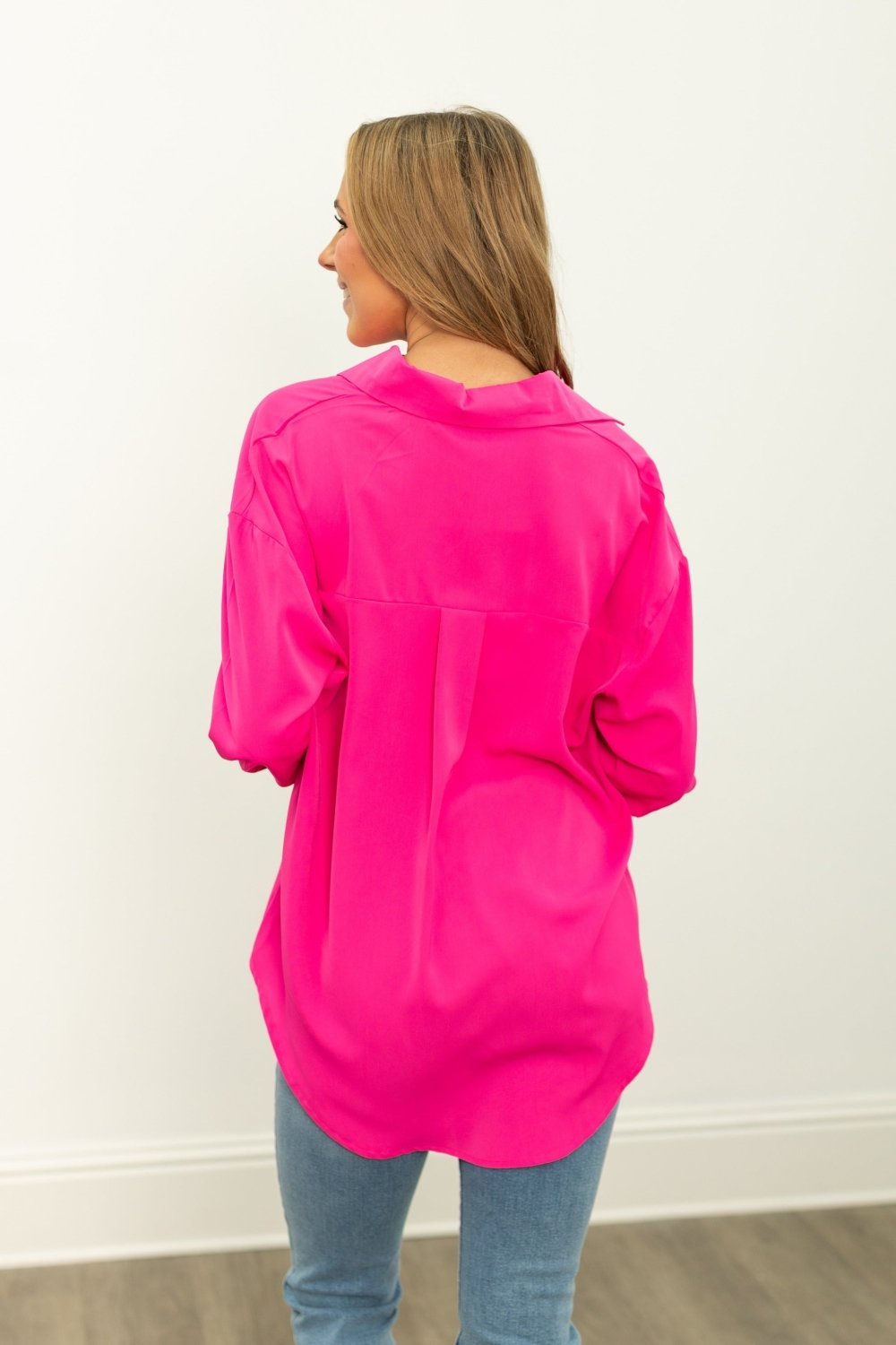 The Kathryn Button-Up, Hot Pink - Poppy & Vine