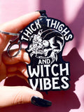 Thick Thighs Witch Vibes Halloween Keychain - Poppy & Vine