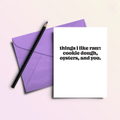 Things I Like Raw | Snarky Valentine's Love Card - Poppy & Vine
