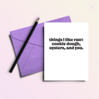 Things I Like Raw | Snarky Valentine's Love Card - Poppy & Vine