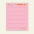Things I'd Rather Not - Snarky & Colorful Notepad - Poppy & Vine