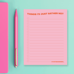 Things I'd Rather Not - Snarky & Colorful Notepad - Poppy & Vine