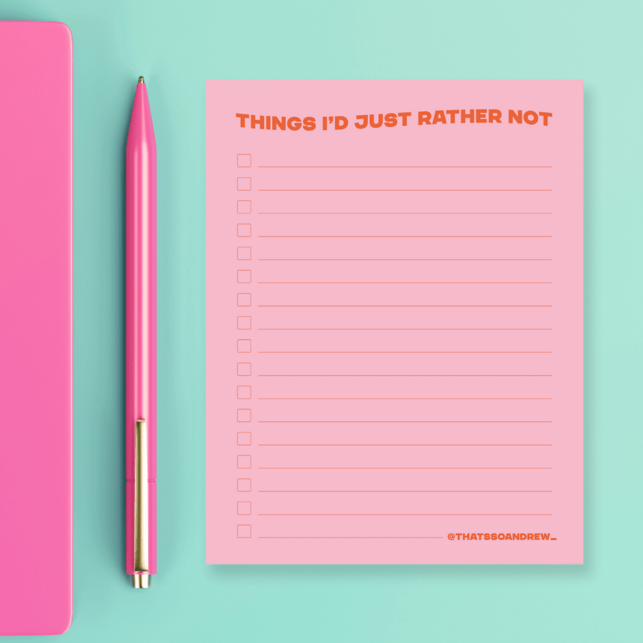 Things I'd Rather Not - Snarky & Colorful Notepad - Poppy & Vine