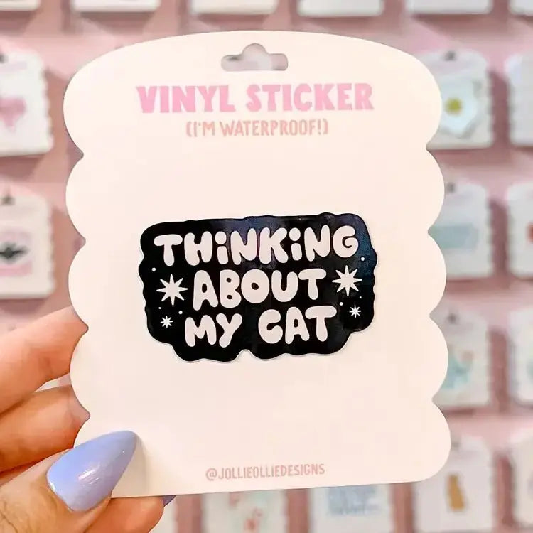 Thinking About My Cat Sticker - Poppy & Vine