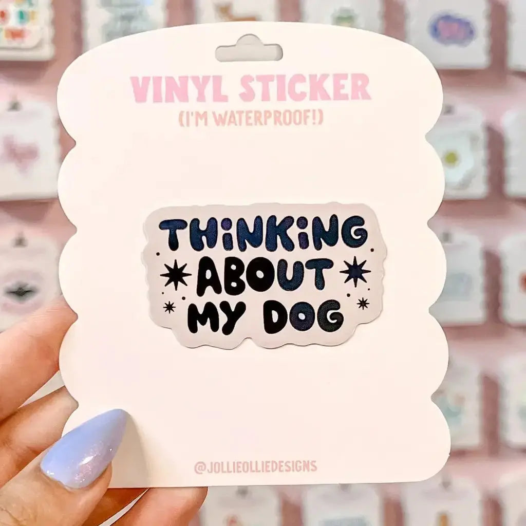 Thinking About My Dog Sticker - Poppy & Vine