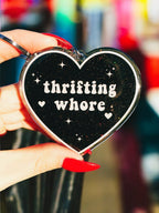 Thirfting Whore Heart Keychain - Poppy & Vine