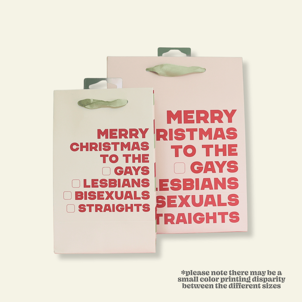 To the Gays Lesbians Bisexuals & Straights - Holiday Christmas Gift Bag, Funny Gift Bag - Poppy & Vine