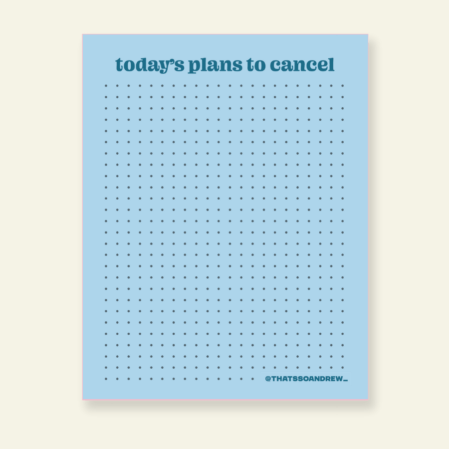 Today's Plans to Cancel - Snarky & Colorful Notepad - Poppy & Vine