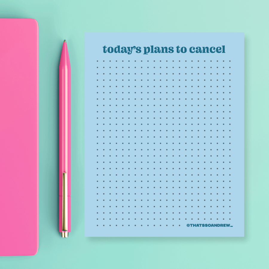 Today's Plans to Cancel - Snarky & Colorful Notepad - Poppy & Vine
