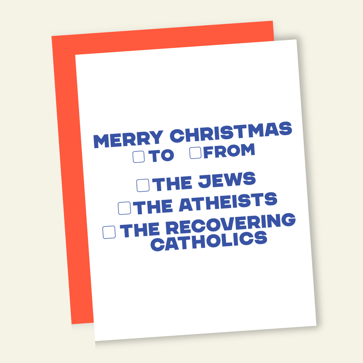 To/From the Jews & Atheists | Funny Holiday & Christmas Greeting Card - Poppy & Vine