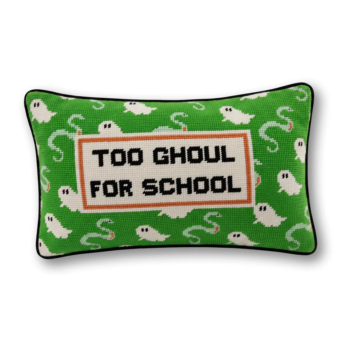 Too Ghoul Needlepoint Pillow - Poppy & Vine