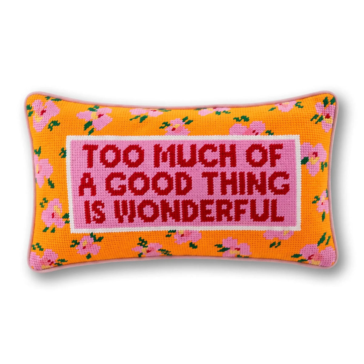 Too Much Needlepoint Pillow - Poppy & Vine