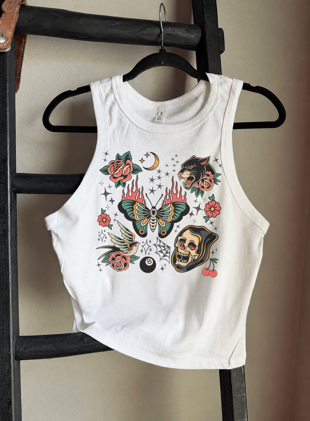 Trad Tattoo Cropped Tank - Poppy & Vine