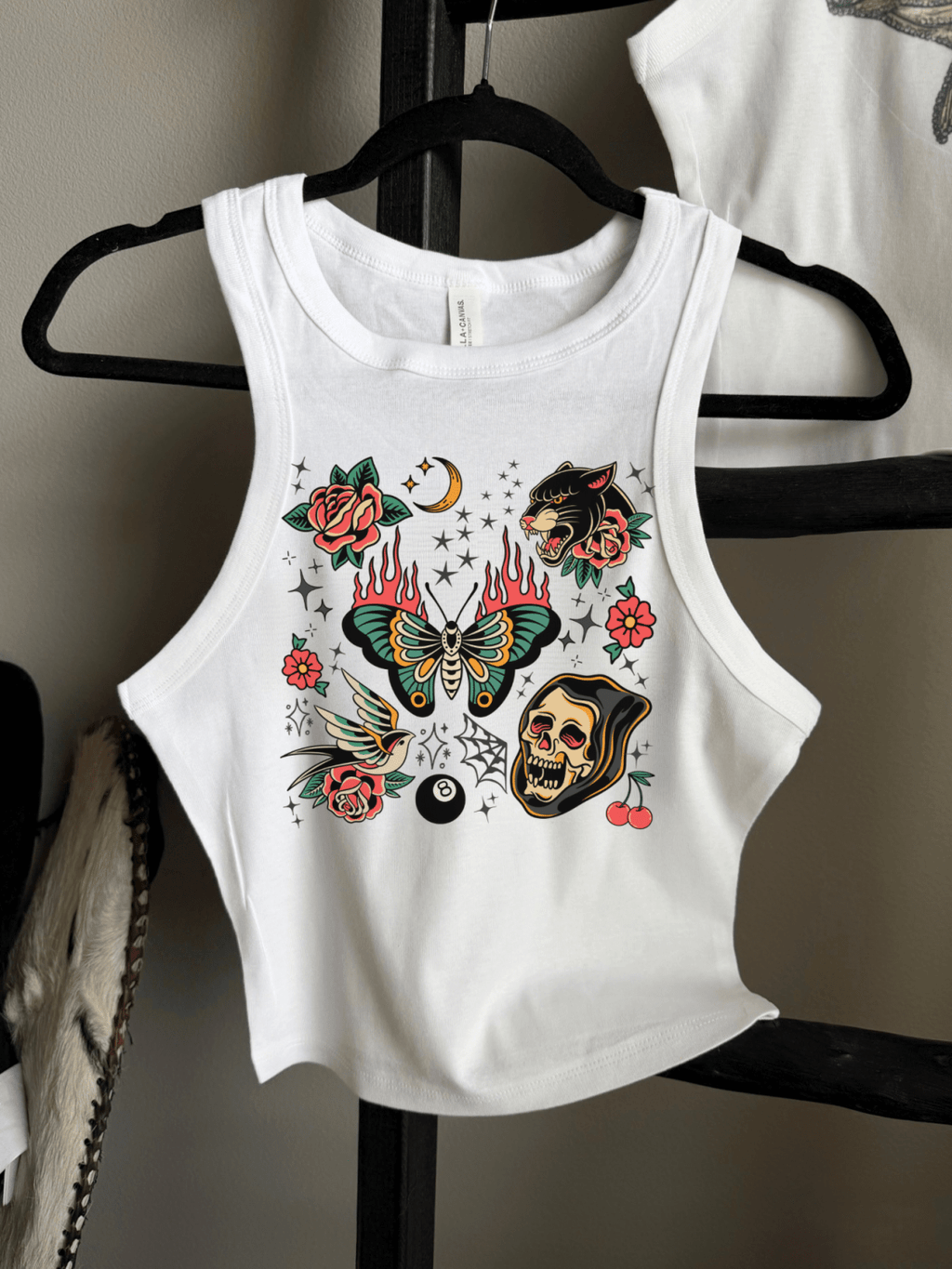 Trad Tattoo Cropped Tank - Poppy & Vine