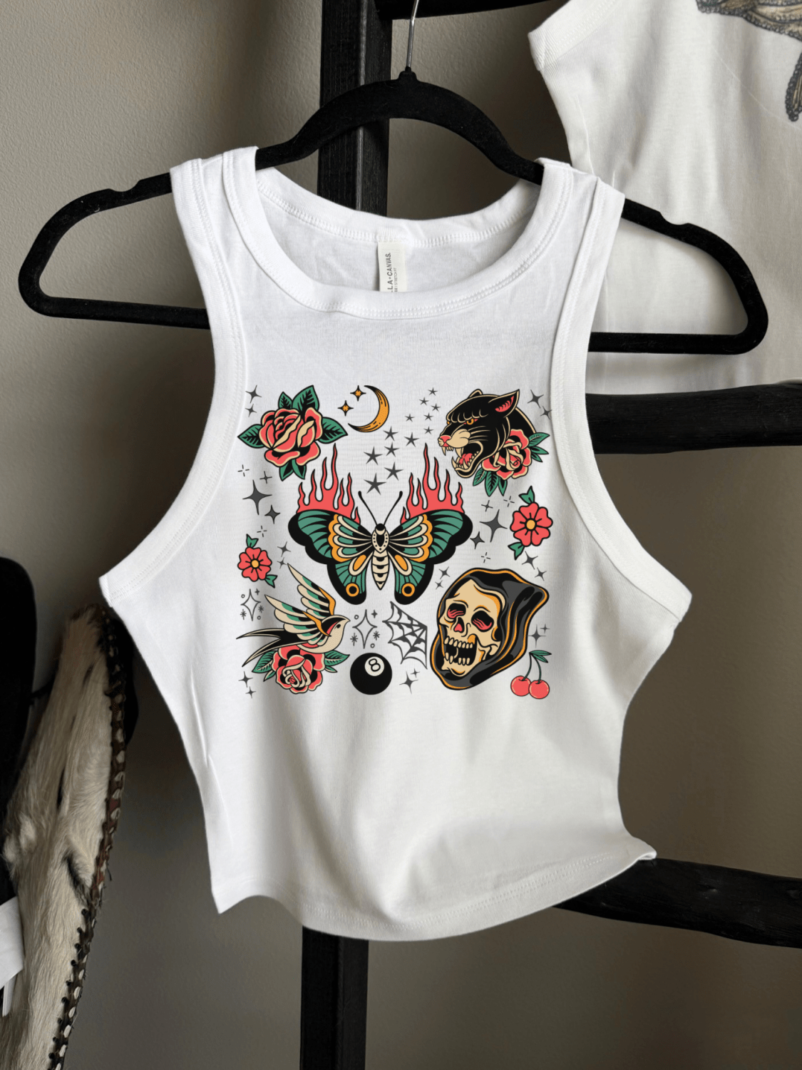 Trad Tattoo Cropped Tank - Poppy & Vine