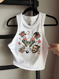 Trad Tattoo Cropped Tank - Poppy & Vine