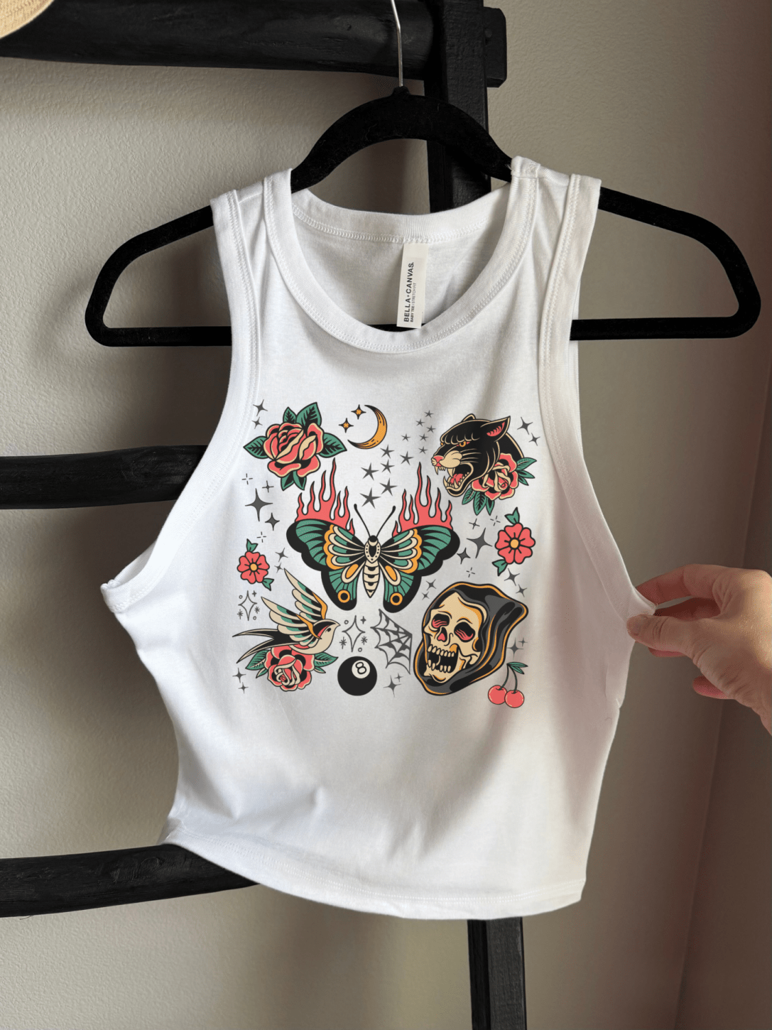 Trad Tattoo Cropped Tank - Poppy & Vine