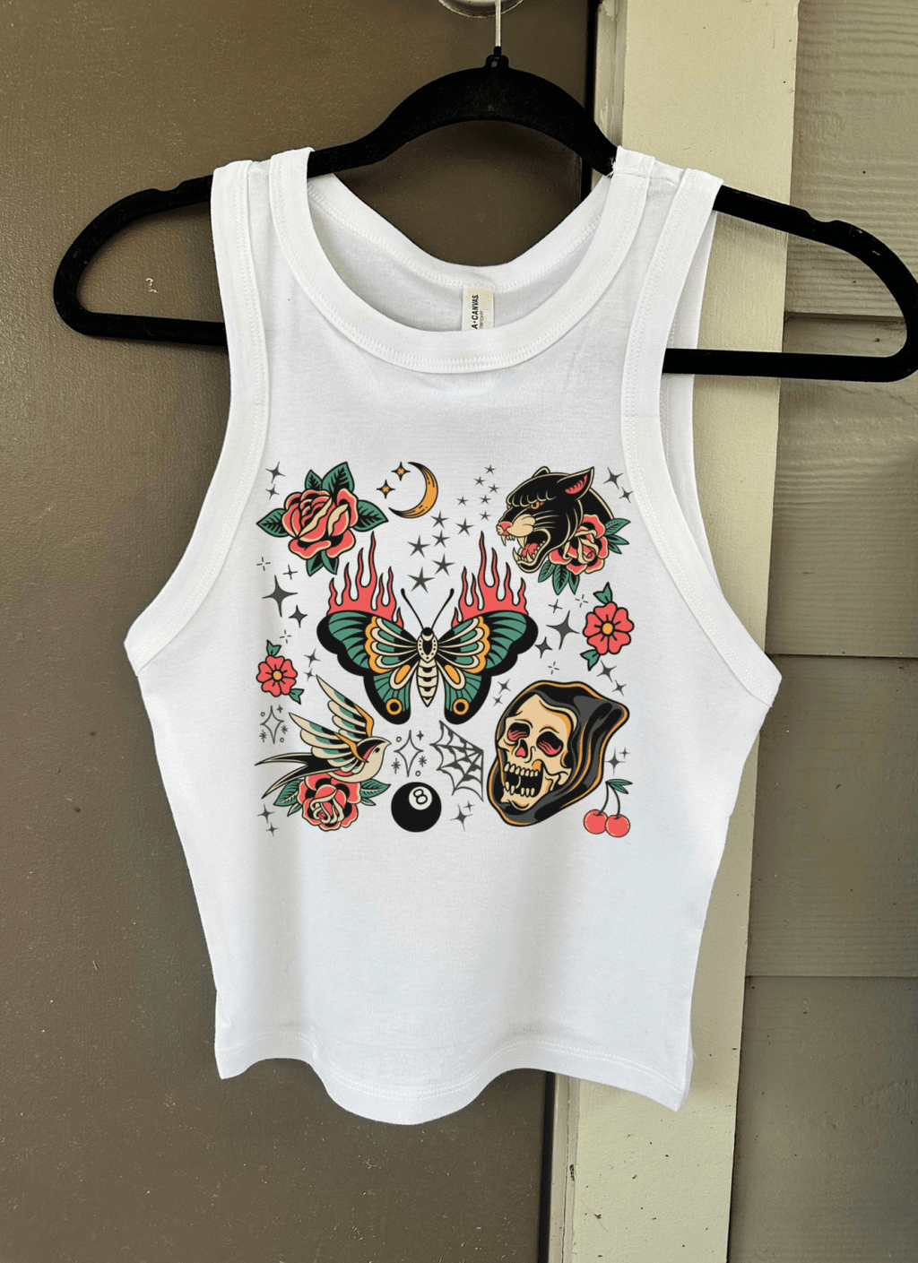 Trad Tattoo Cropped Tank - Poppy & Vine