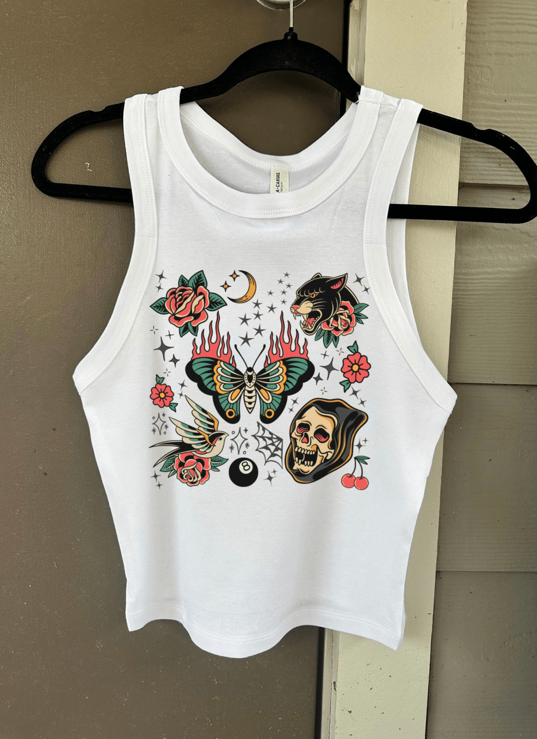 Trad Tattoo Cropped Tank - Poppy & Vine