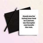 Tried Your Best, Therapist | Mothers' or Father's Day Card - Poppy & Vine