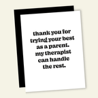 Tried Your Best, Therapist | Mothers' or Father's Day Card - Poppy & Vine