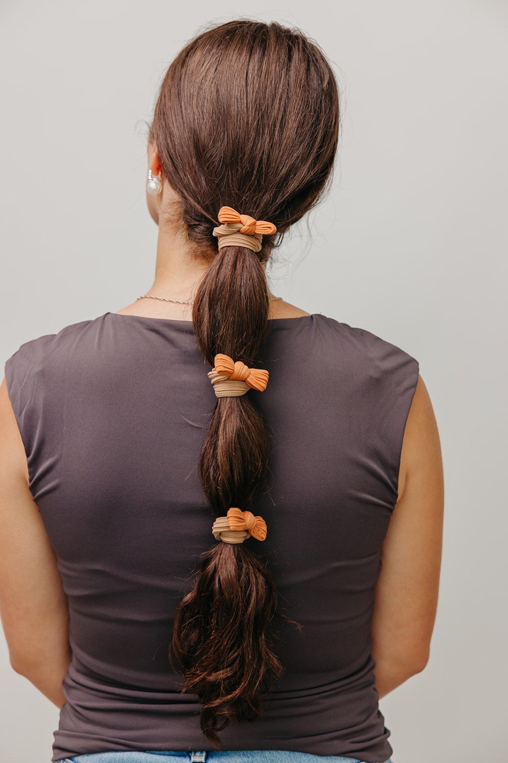 TWO TONED BOW SLICK BACK PONYTAILS (PACK OF 3) - Poppy & Vine