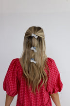 TWO TONED BOW SLICK BACK PONYTAILS (PACK OF 3) - Poppy & Vine