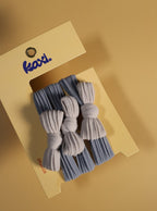 TWO TONED BOW SLICK BACK PONYTAILS (PACK OF 3) - Poppy & Vine
