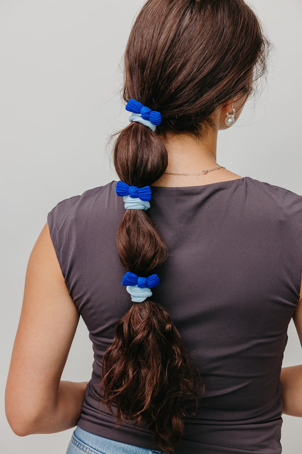 TWO TONED BOW SLICK BACK PONYTAILS (PACK OF 3) - Poppy & Vine