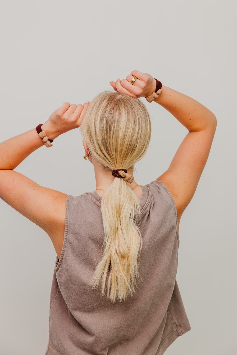 TWO TONED BOW SLICK BACK PONYTAILS (PACK OF 3) - Poppy & Vine