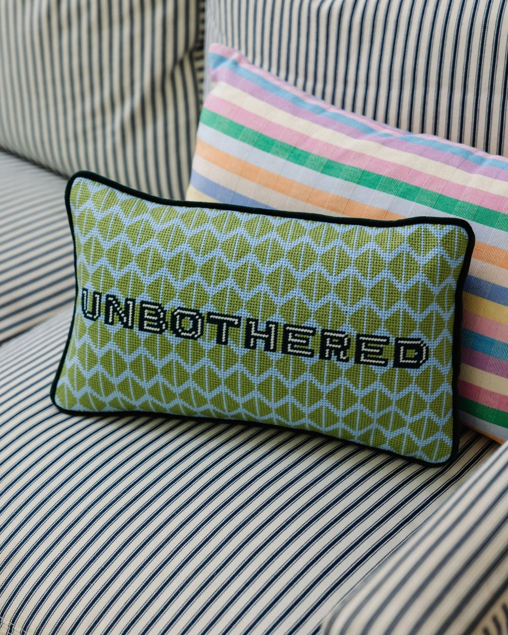 Unbothered Needlepoint Pillow - Poppy & Vine