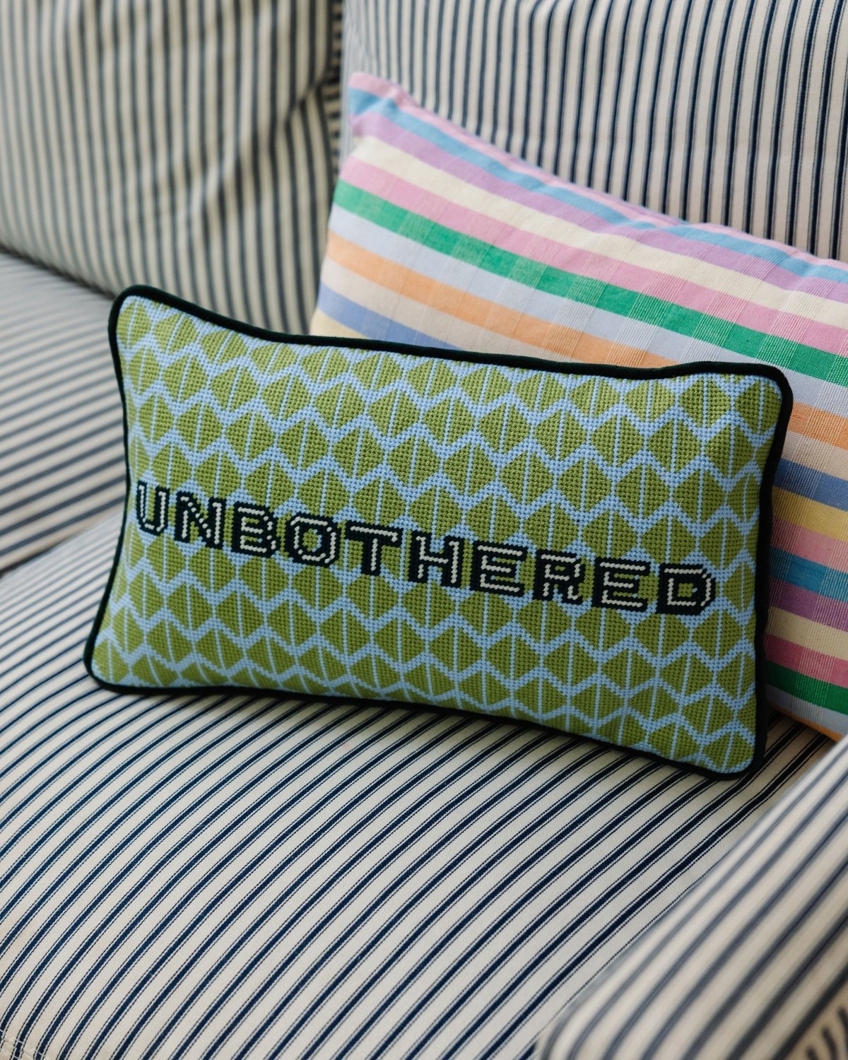 Unbothered Needlepoint Pillow - Poppy & Vine