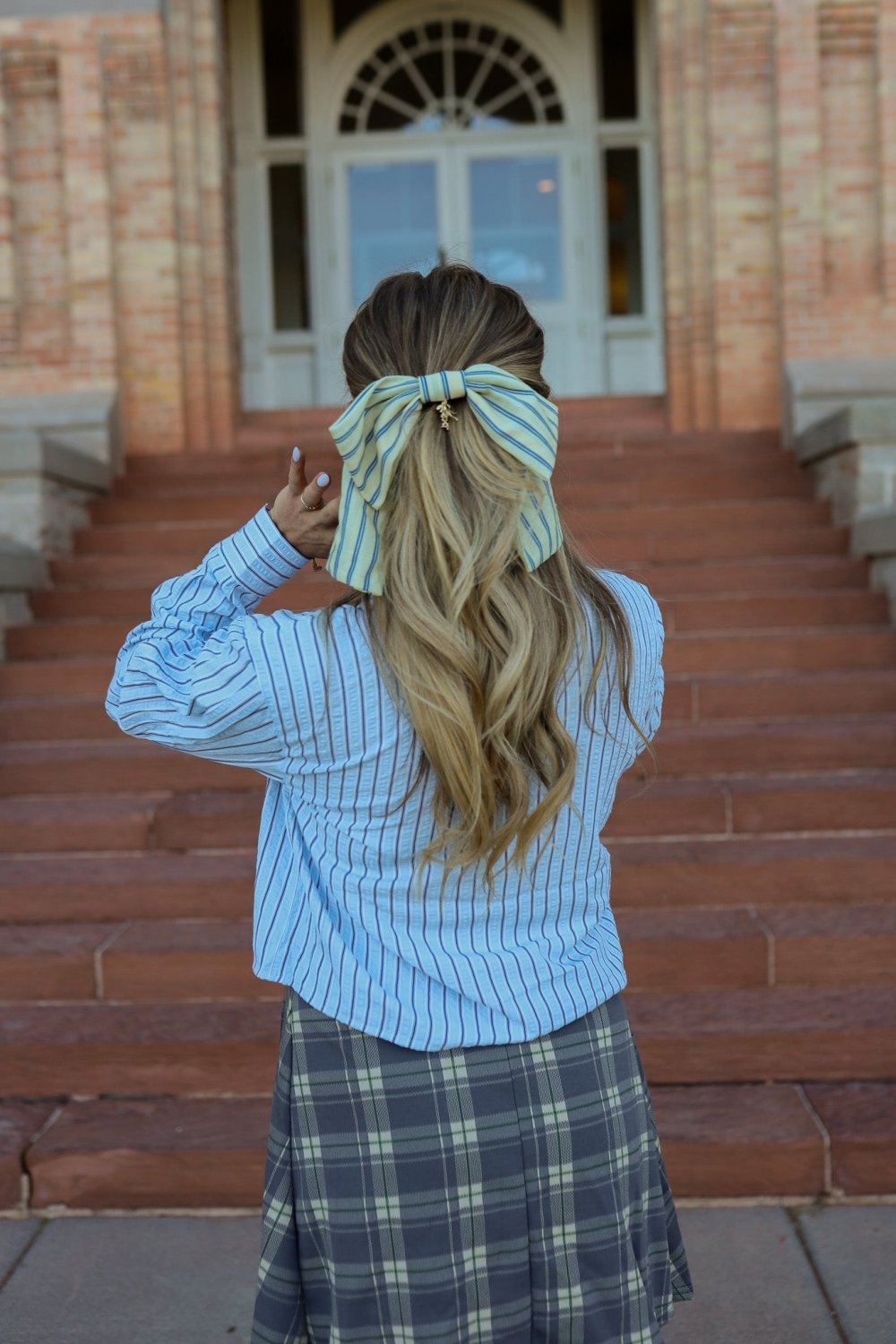 UNIVERSITY STRIPED SLOUCHY BOW - Poppy & Vine
