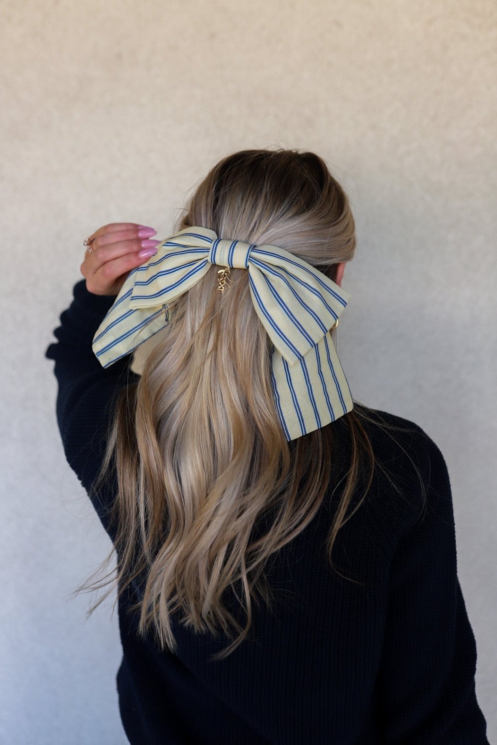 UNIVERSITY STRIPED SLOUCHY BOW - Poppy & Vine