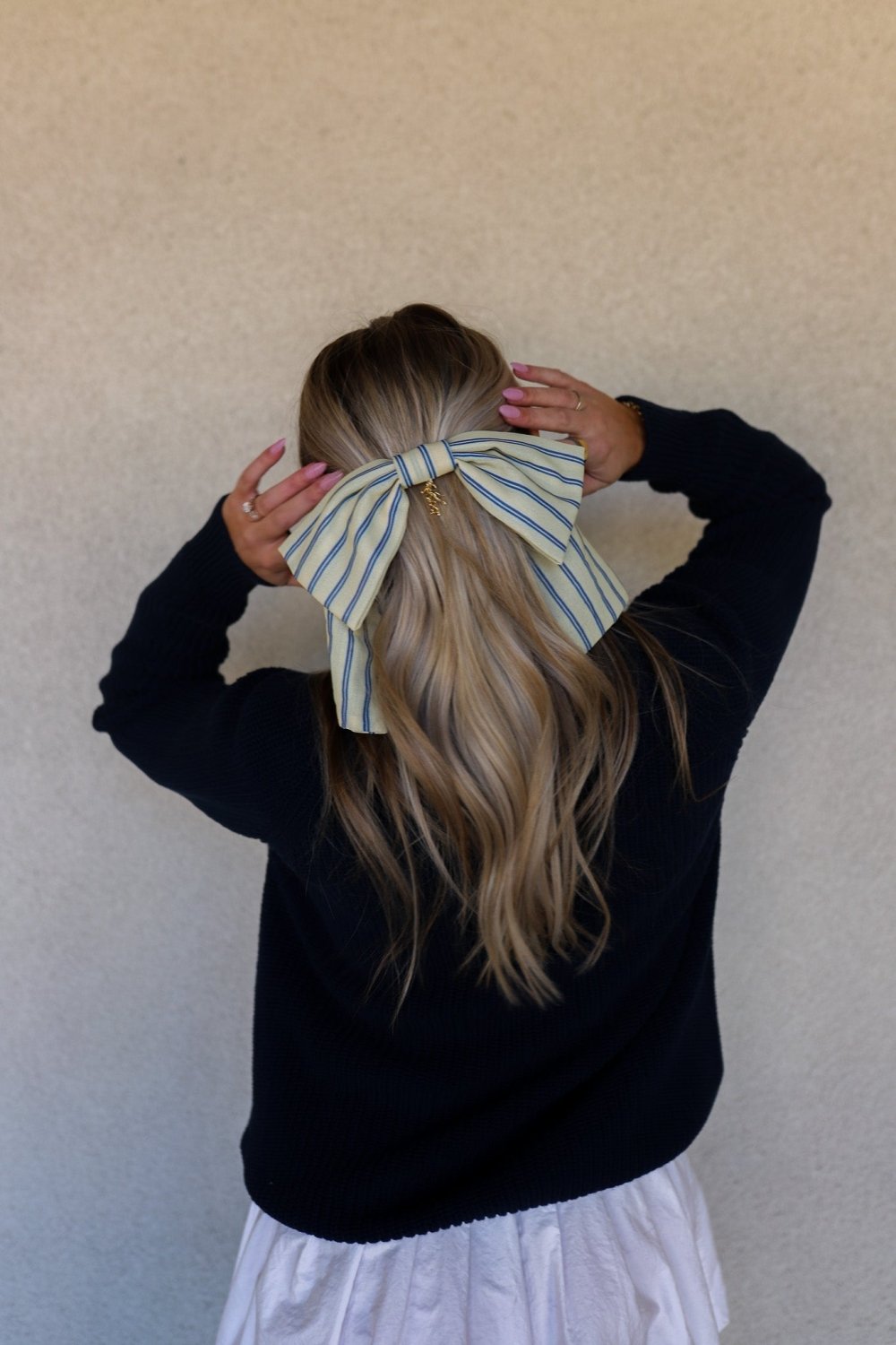 UNIVERSITY STRIPED SLOUCHY BOW - Poppy & Vine