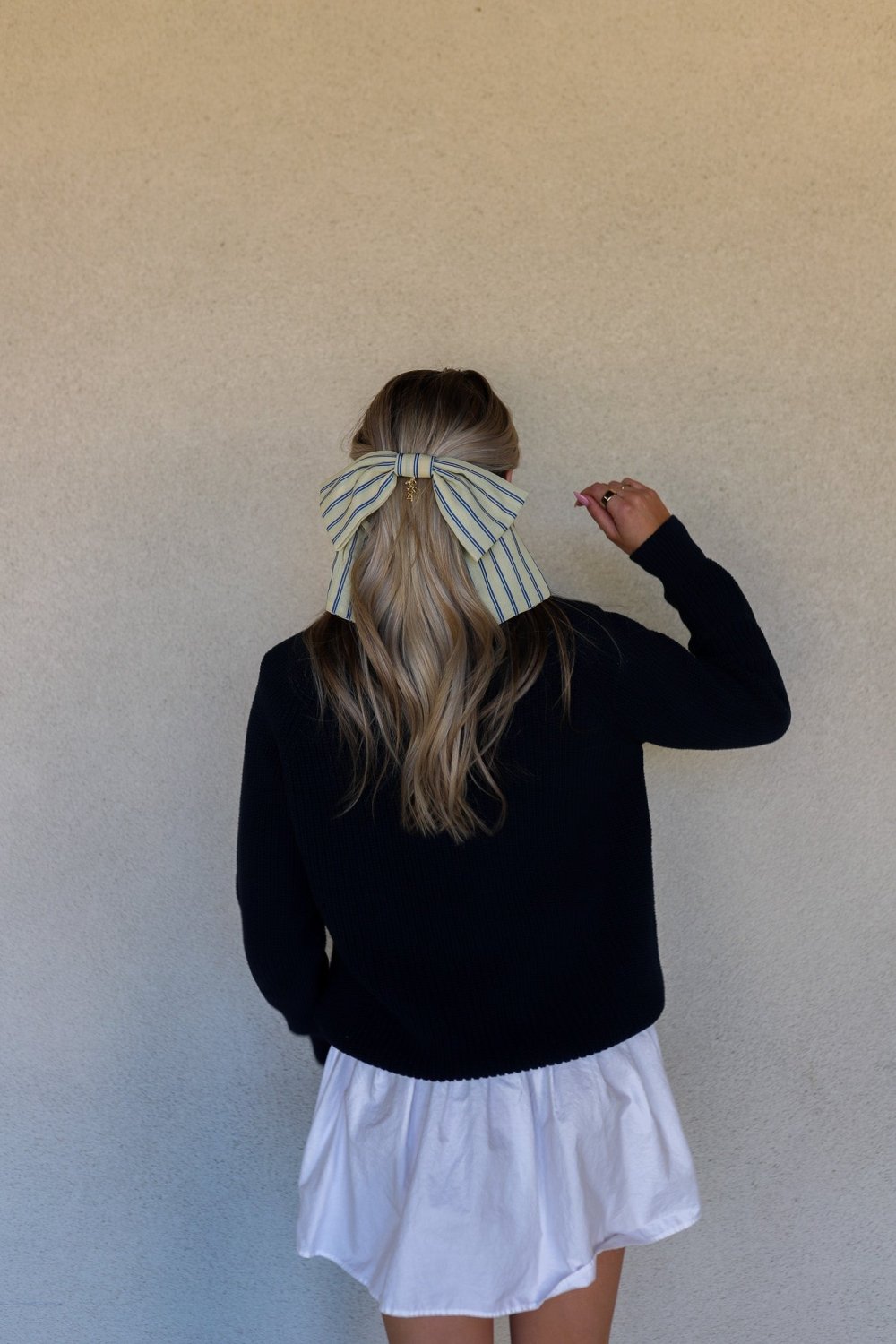 UNIVERSITY STRIPED SLOUCHY BOW - Poppy & Vine