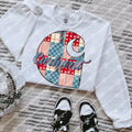 USA patchwork CH tee or sweatshirt 4th of July - Poppy & Vine