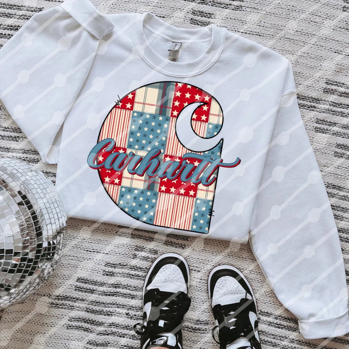 USA patchwork CH tee or sweatshirt 4th of July - Poppy & Vine