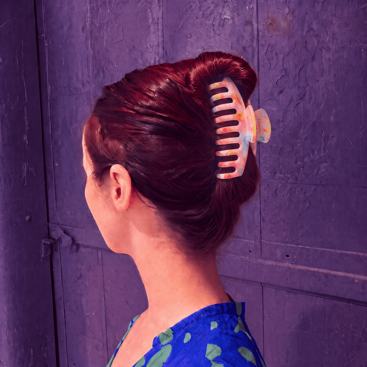 Velvet Claws Hair Clip | The Lobster in Primavera Floral on White - Poppy & Vine