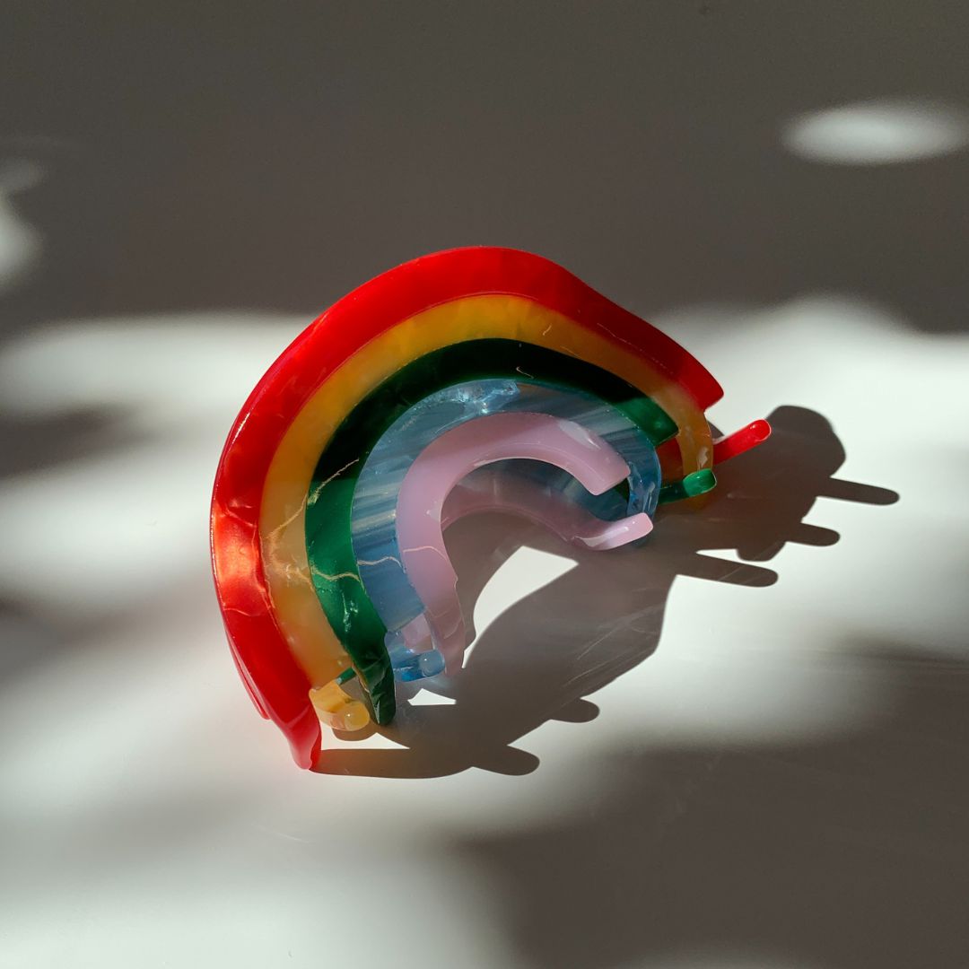 Velvet Claws Mini Hair Clip | Curvy Rainbow - Poppy & Vine