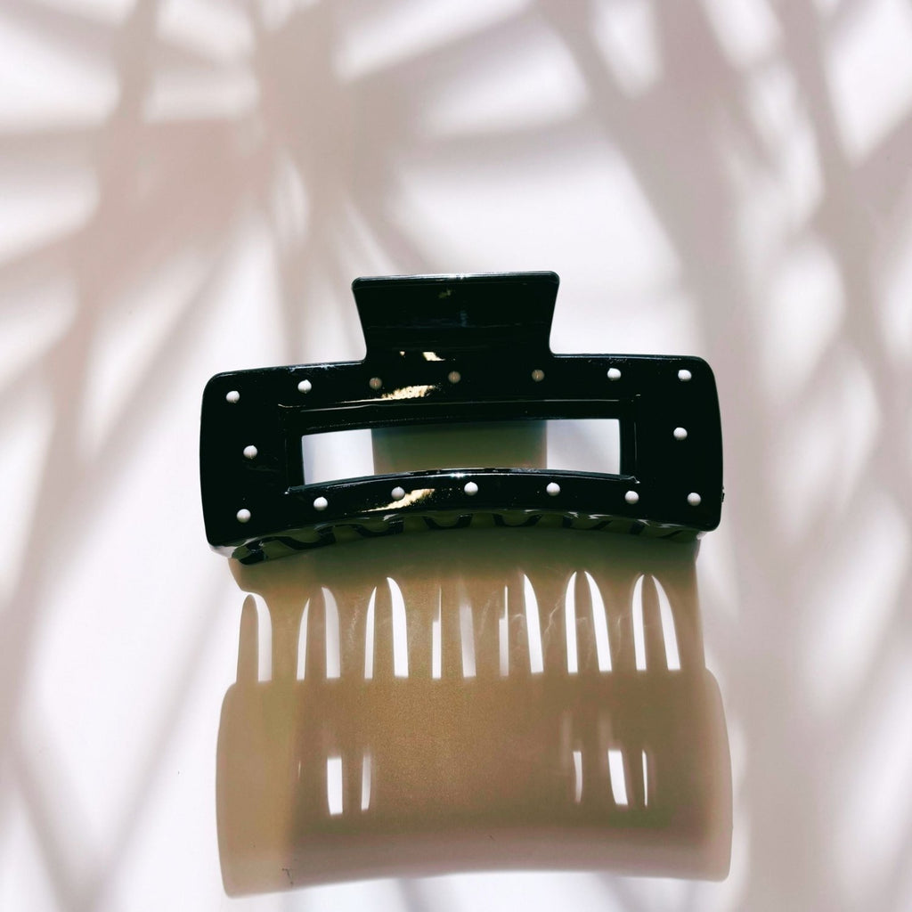 Velvet Claws Uptown Lady in Black Dot Hair Clip - Poppy & Vine