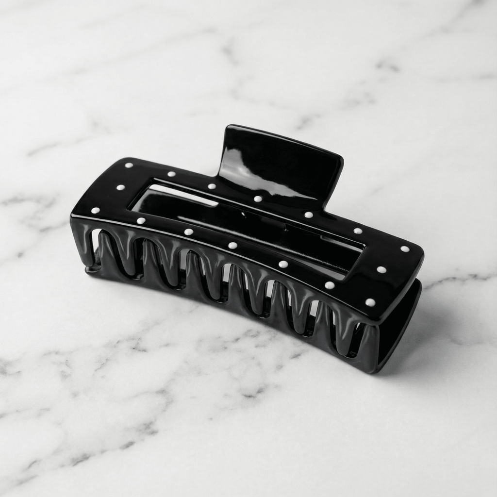 Velvet Claws Uptown Lady in Black Dot Hair Clip - Poppy & Vine