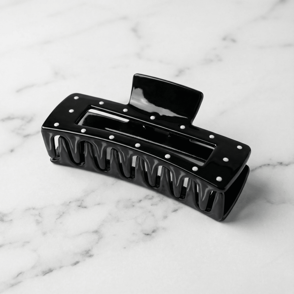 Velvet Claws Uptown Lady in Black Dot Hair Clip - Poppy & Vine